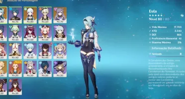 Eula, Ayaka, Keqing e 3 armas 5 estrelas.