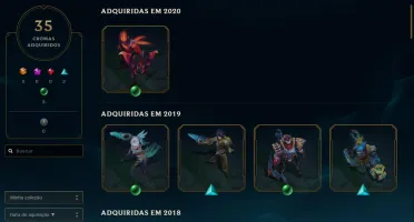 Conta League of Legendes com mais de 600 skins