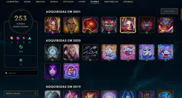 Conta League of Legendes com mais de 600 skins