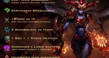 Contas Unranked BR LVL 30 18.000 IP - League of Legends lol