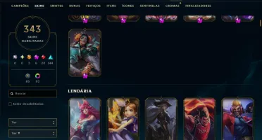Esmeralda 2 com TODOS os Champs e 343 Skins (JG / MID / ADC)