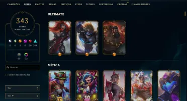 Esmeralda 2 com TODOS os Champs e 343 Skins (JG / MID / ADC)