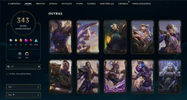 Esmeralda 2 com TODOS os Champs e 343 Skins (JG / MID / ADC)