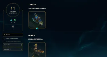 Conta league of legends com todos os campeões, 180 skins