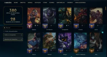 Platina 3 com TODOS os Champs e 53 Skins ( TOP / JG / MID )