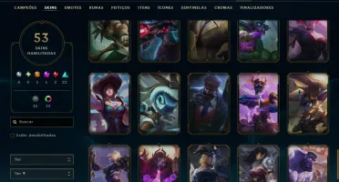 Platina 3 com TODOS os Champs e 53 Skins ( TOP / JG / MID )