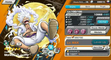Conta One Piece Bounty Rush com Luffy Nika