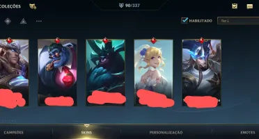 Conta wild rifit, ou celulol como preferir. Mais de 80 skins