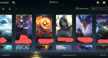 Conta wild rifit, ou celulol como preferir. Mais de 80 skins