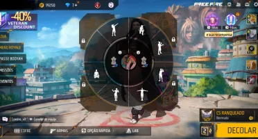 Conta de Free Fire Básic com skin da Nezuko, máscara e tenge