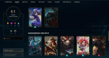 Conta Sem Rank (Ex G4) 90 campeões, 61 skins Akali Prestígio