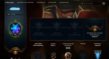 Conta Sem Rank (Ex G4) 90 campeões, 61 skins Akali Prestígio