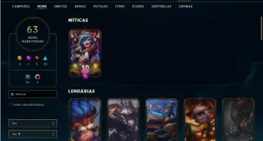 Conta prata 1 com 95 Champs e 63 Skins