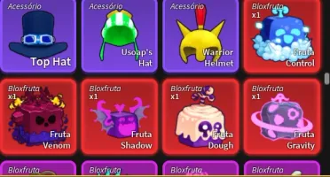 Conta level Max com 5 frutas míticas e soul Guitar.