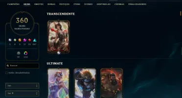 Conta Diamond Lol | All Champs + 300 Skins (Varias Raras)