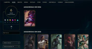 Unranked com 40 Champs e 6 Skins