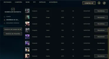 Unranked com 40 Champs e 6 Skins