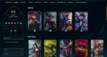 Ouro 1 com 55 Champs e 46 Skins ( MONO ADC )
