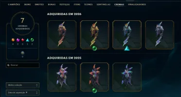 Ouro 1 com 55 Champs e 46 Skins ( MONO ADC )