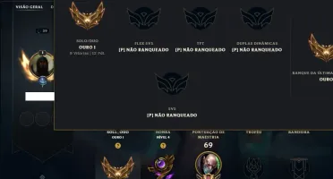 Ouro 1 com 55 Champs e 46 Skins ( MONO ADC )