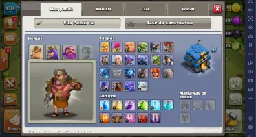 conta clash of clans cv 11 full mais 12k de gema