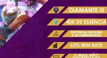 CONTA LOL - D3 ( 63% WR / EMAIL NÃO VERIFICADO / 40K DE E.A)