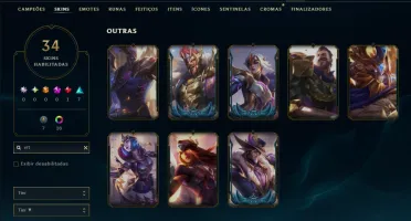 Unranked com 110 Champs e 34 Skins +8 Vitoriosas