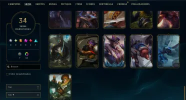 Unranked com 110 Champs e 34 Skins +8 Vitoriosas