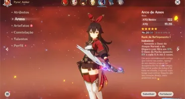 GENSHIN IMPACT - DILUC + ARMA 5 ESTRELAS