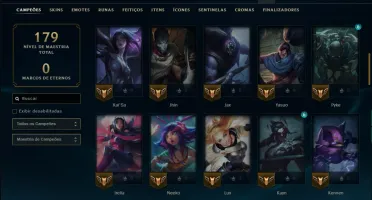 Prata 1 com 70 Champs e 9 Skins