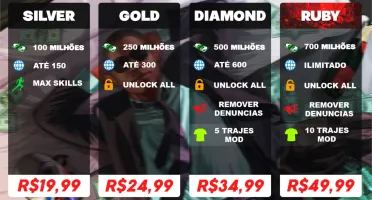 Up de conta gta v online (Pacote Ruby)