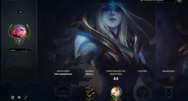conta lol unranked 64 skins, 1 lendária