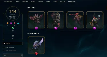 Conta lol diamante com várias skins e todos os campeões