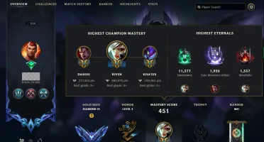 Conta lol diamante com várias skins e todos os campeões