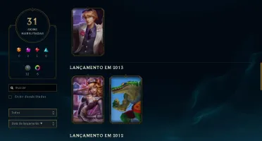 CONTA LEAGUE OF LEGENDS DIAMANTE 1 31 SKINS 76 CAMPEÕES