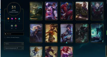 CONTA LEAGUE OF LEGENDS DIAMANTE 1 31 SKINS 76 CAMPEÕES