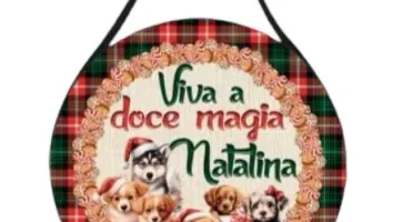 Placa Boho de Natal em MDF 20cm - Escolha a Estampa