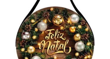 Placa Boho de Natal em MDF 20cm - Escolha a Estampa