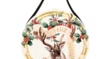 Placa Boho de Natal em MDF 20cm - Escolha a Estampa