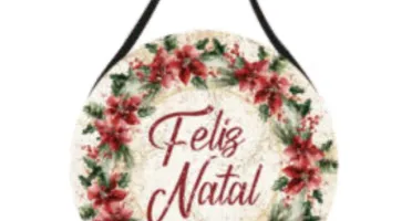 Placa Boho de Natal em MDF 20cm - Escolha a Estampa