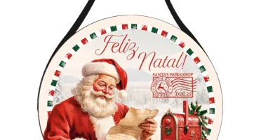 Placa Boho de Natal em MDF 20cm - Escolha a Estampa