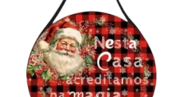 Placa Boho de Natal em MDF 20cm - Escolha a Estampa