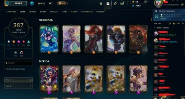 Conta do lol diamante 3, 387 skins, lvl716