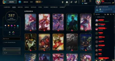 Conta do lol diamante 3, 387 skins, lvl716