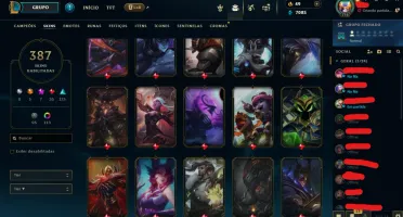 Conta do lol diamante 3, 387 skins, lvl716