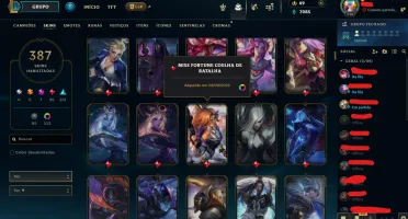 Conta do lol diamante 3, 387 skins, lvl716