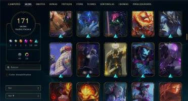 Unranked com TODOS os Champs e 171 Skins +2 Prestigios