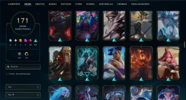 Unranked com TODOS os Champs e 171 Skins +2 Prestigios