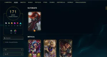 Unranked com TODOS os Champs e 171 Skins +2 Prestigios
