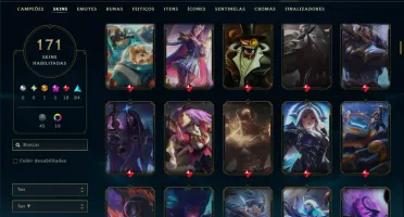 Unranked com TODOS os Champs e 171 Skins +2 Prestigios